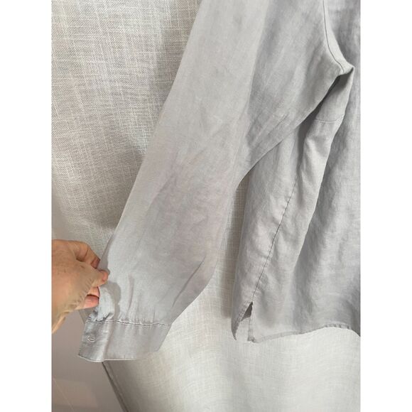 J. Jill Light Gray Button Down Shirt - Picture 7 of 7